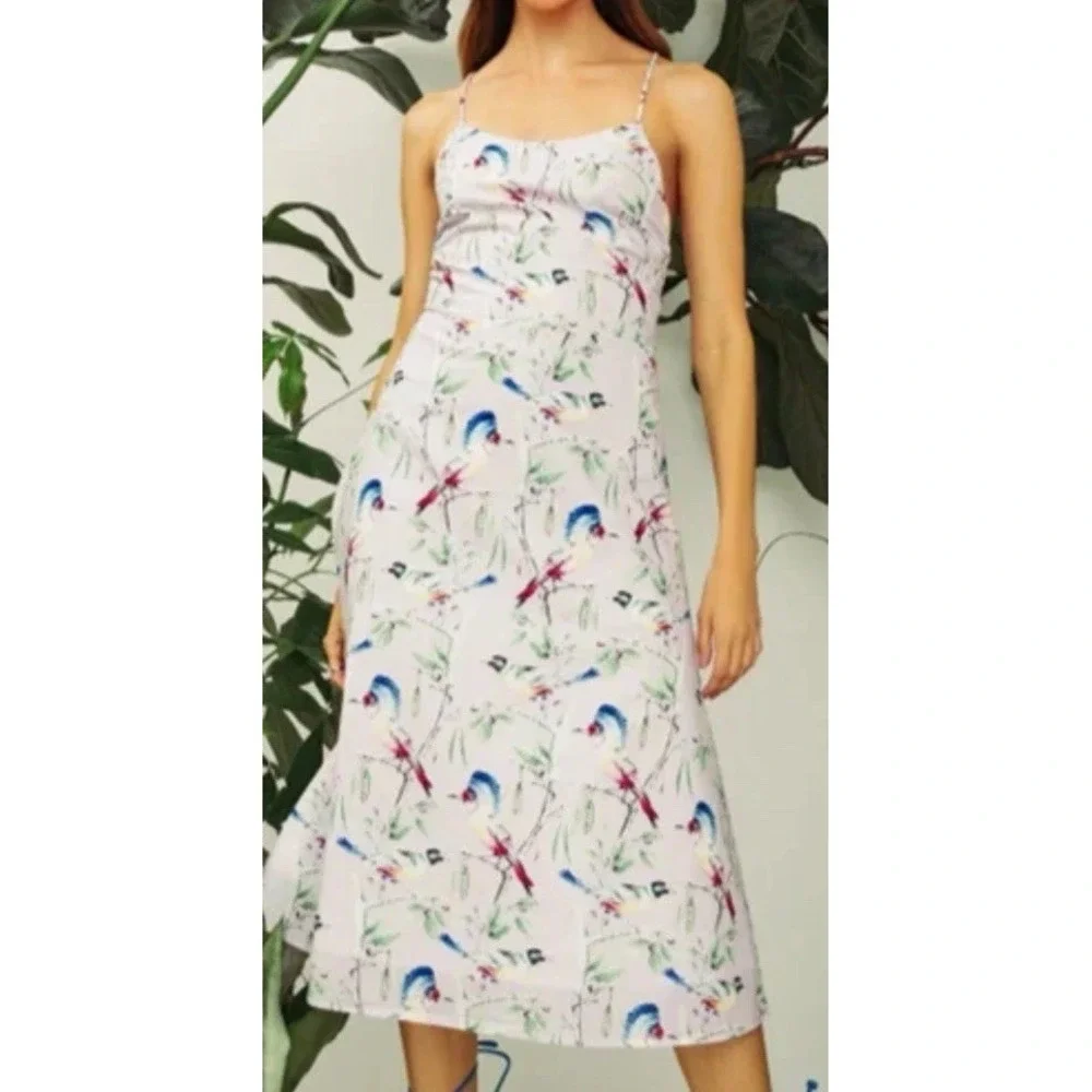 NWT Hilary MacMillan Lace Up Back Oiseau Midi Dress Size 1X - Picture 2 of 9